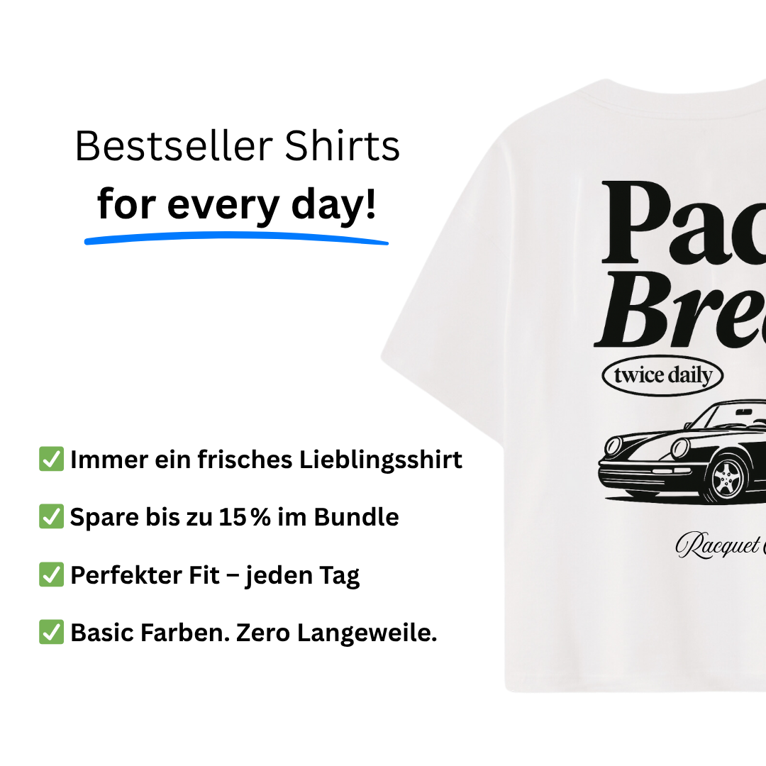 3x Bestseller T-Shirt "Padel Break" - Mengenvorteil