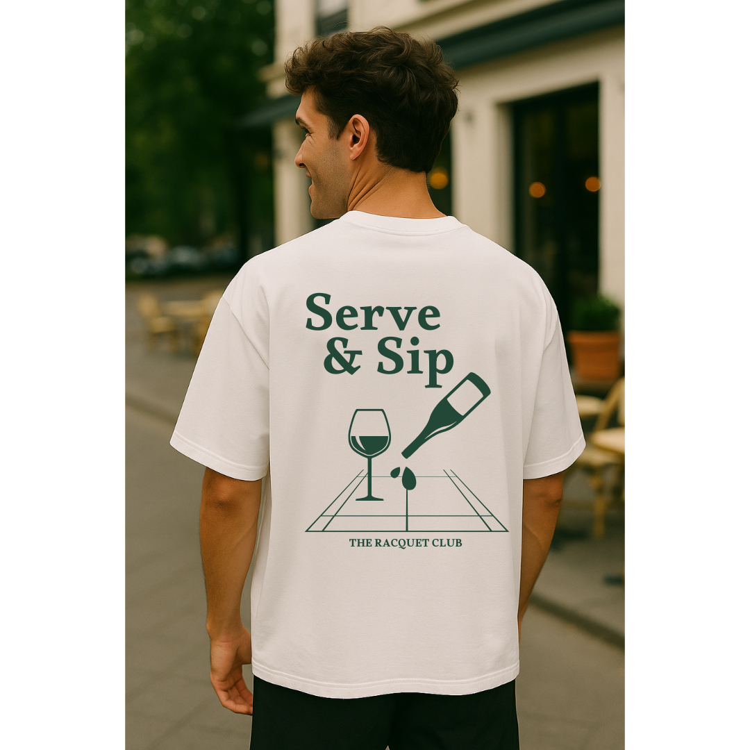 Oversize T-Shirt "SERVE & SIP"