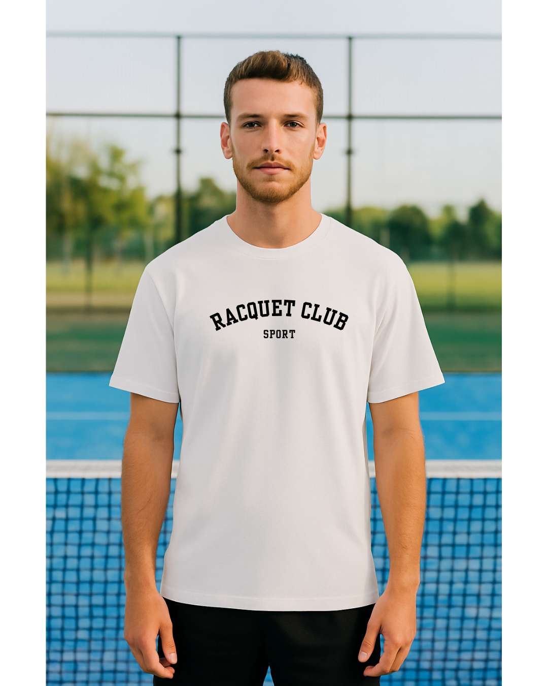 Basic Herren T-Shirt aus Bio-Baumwolle "Racquet Club""