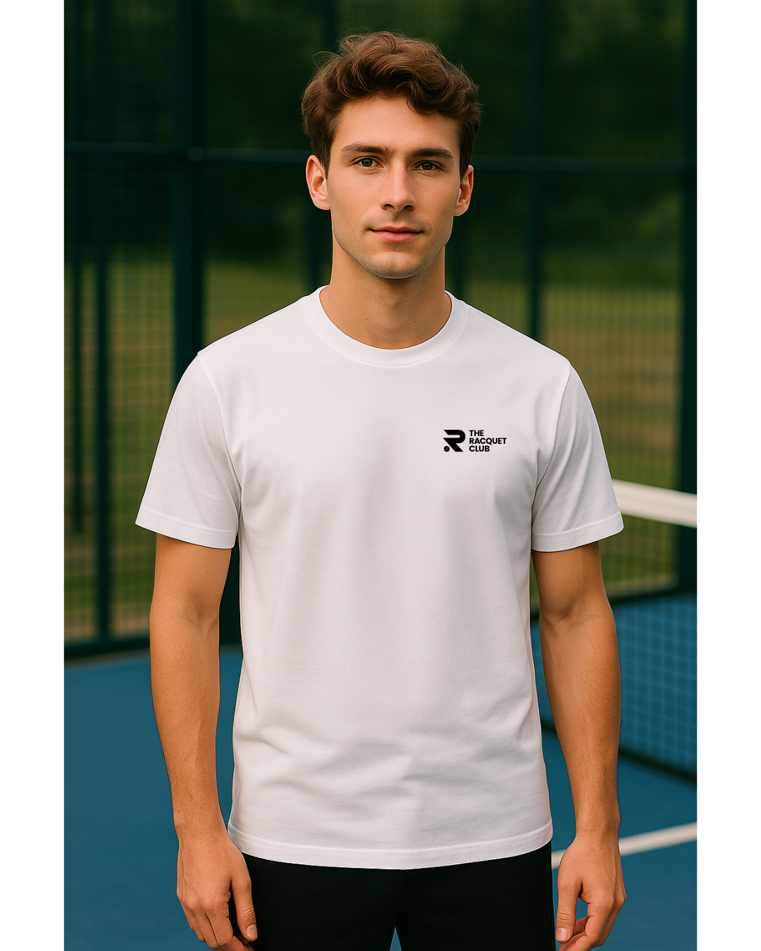 Basic Herren T-Shirt aus Bio-Baumwolle "Racquet Club Logo"