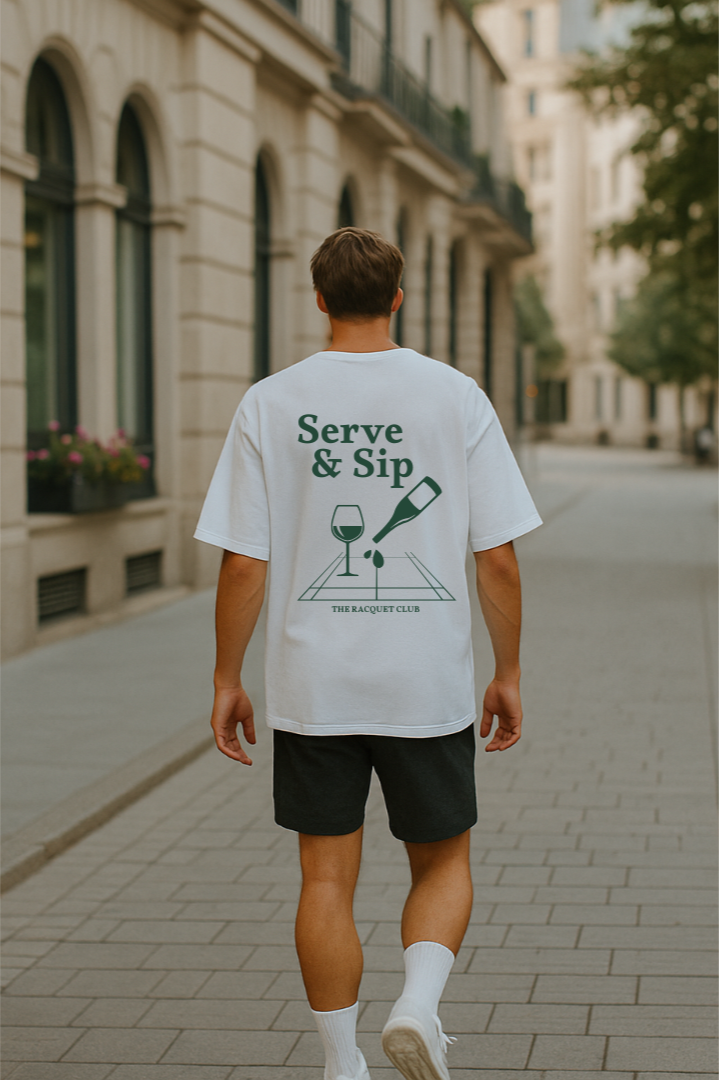 3x Bestseller T-Shirt "SERVE & SIP" - Vorteilspack