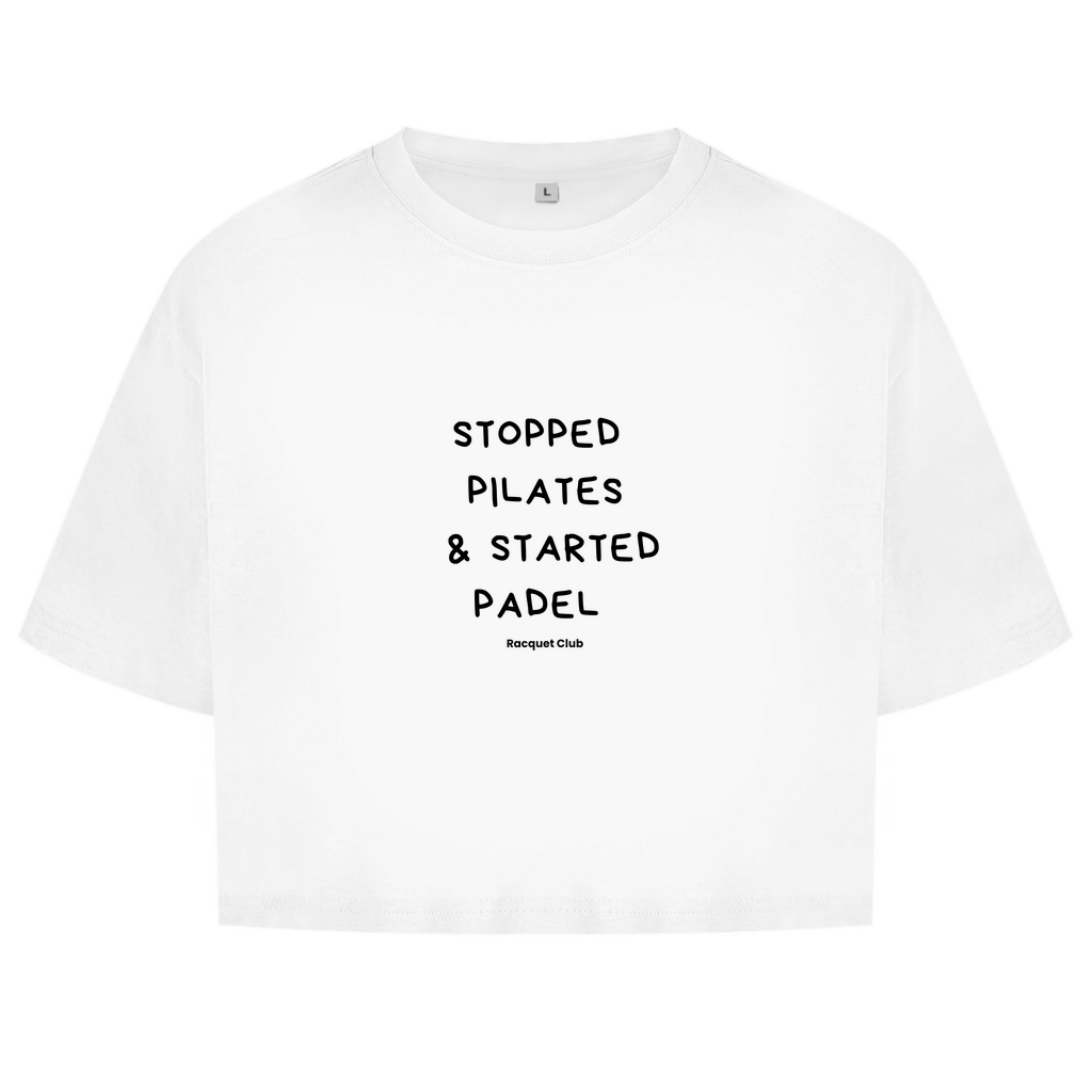 Damen Oversize Crop Top "Pilates Padel"