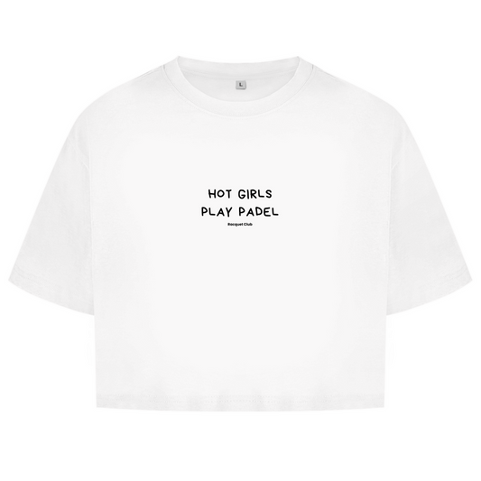 Damen Oversize Crop Top "HOT GIRLS"