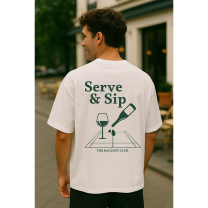 Oversize T-Shirt "SERVE & SIP"