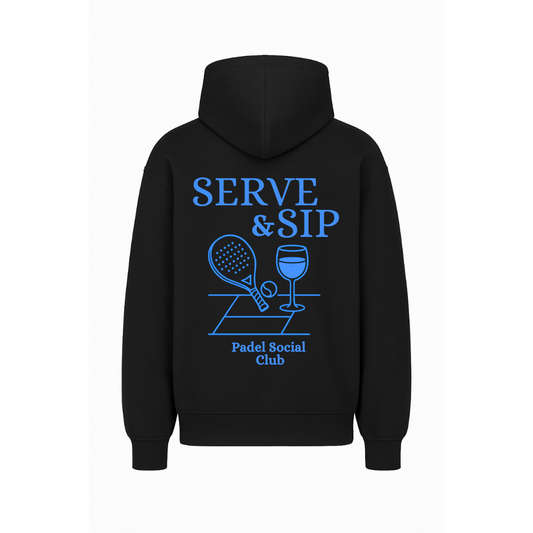 Oversize Hoodie "SERVE & SIP Society"