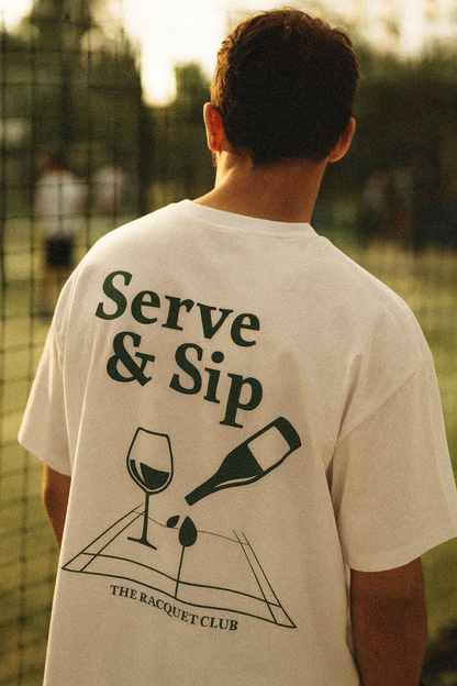 Oversize T-Shirt "SERVE & SIP"