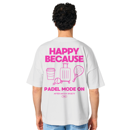 Premium oversized T-shirt HAPPY BECAUSE PADEL