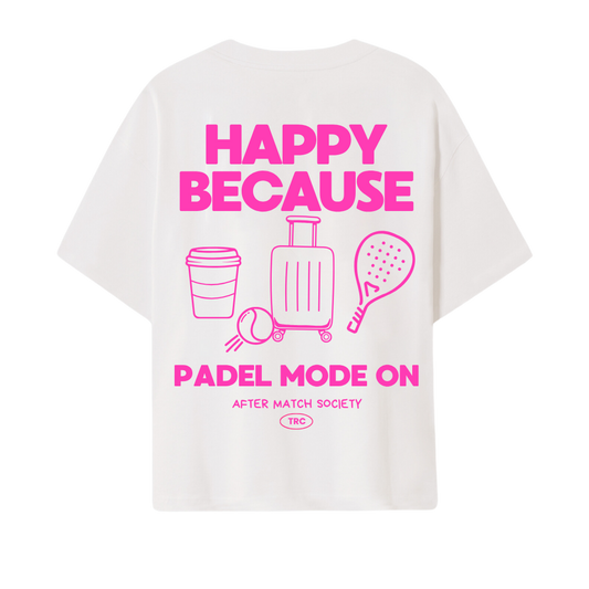 Premium oversized T-shirt HAPPY BECAUSE PADEL