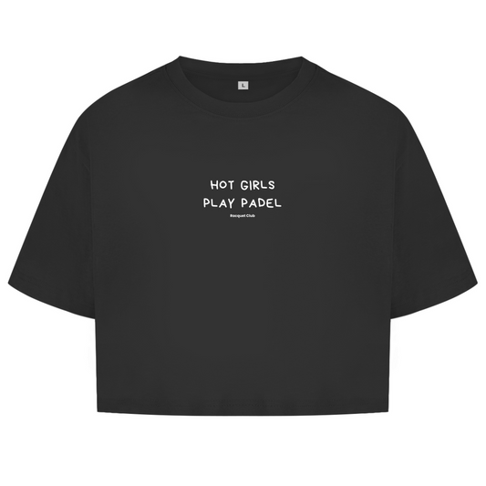 Damen Oversize Crop Top "HOT GIRLS"