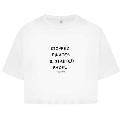 Damen Oversize Crop Top "Pilates Padel"