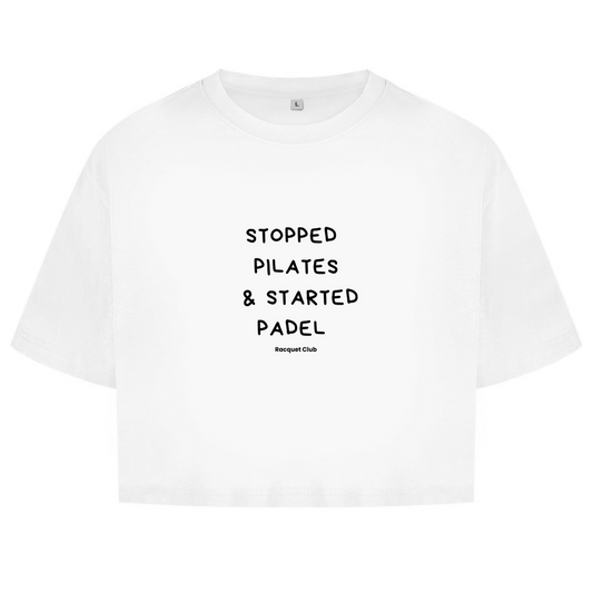 Damen Oversize Crop Top "Pilates Padel"